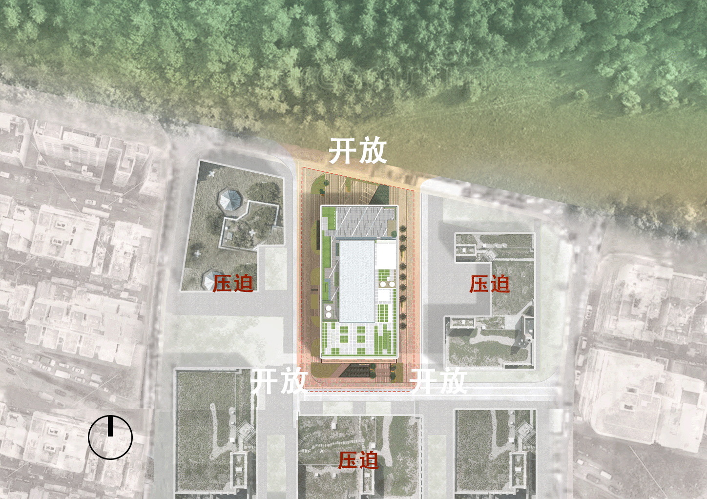 周边环境分析、场地流线